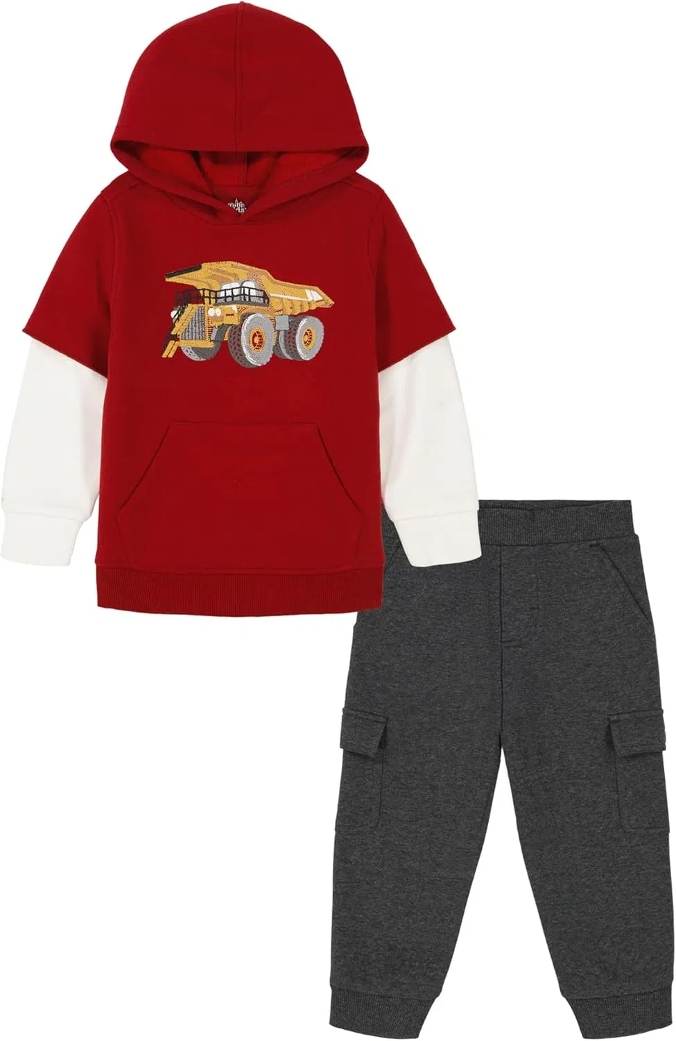 Детский флисовый спортивный комплект Kids Headquarters для мальчиков, 2 предмета, Red Dahlia/Vanilla Ice/Stealth Heather
