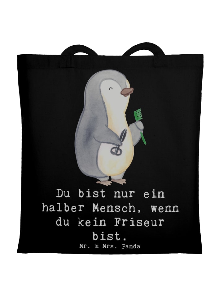 

Mr. & Mrs. Panda Сумка-шоппер для парикмахеров, в форме сердца с надписью, черная