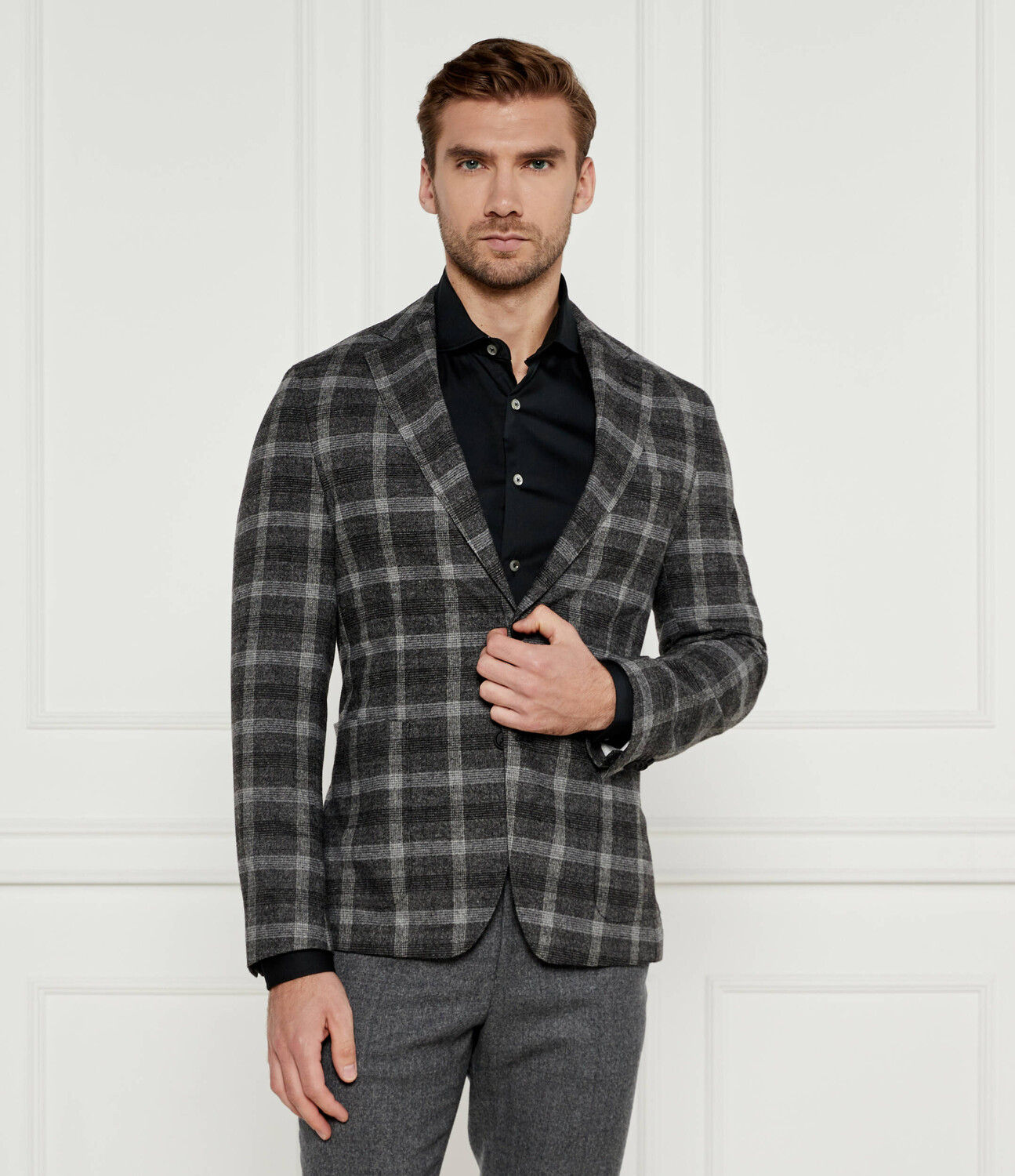 

Куртка BOSS BLACK elegante Slim Fit, серый
