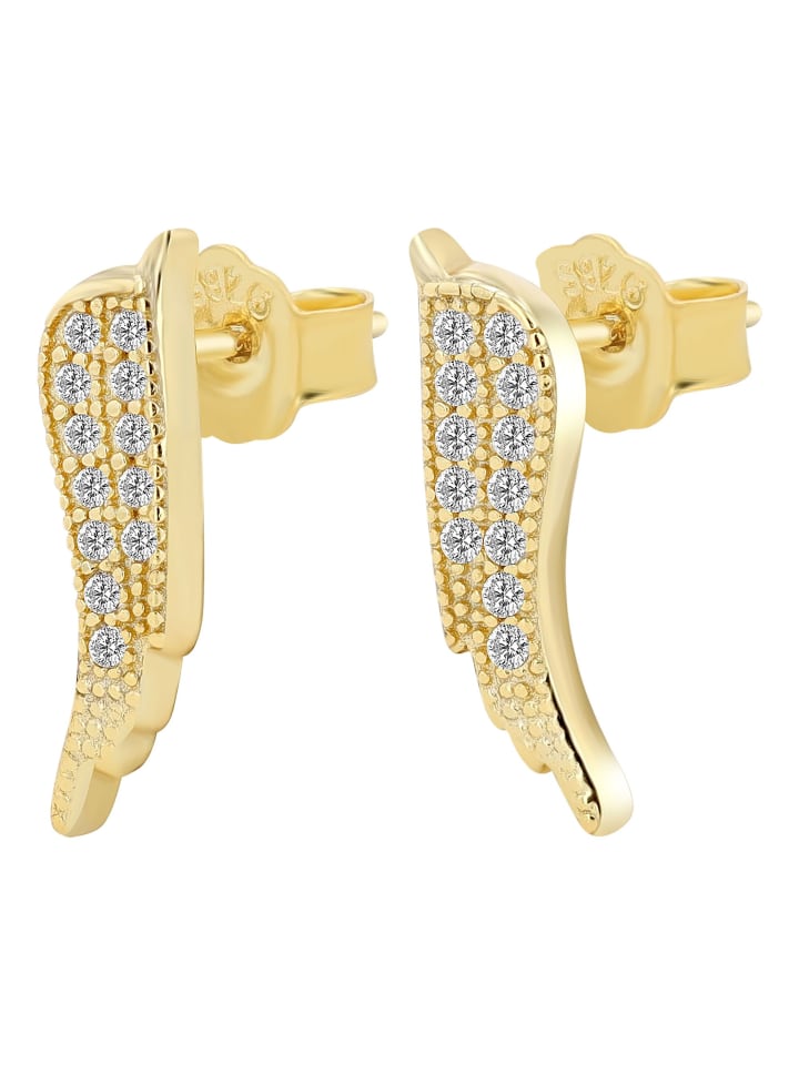 

Adeliás Женские серьги - серьги-гвоздики в виде крылышек из серебра 925 пробы с золотым покрытием