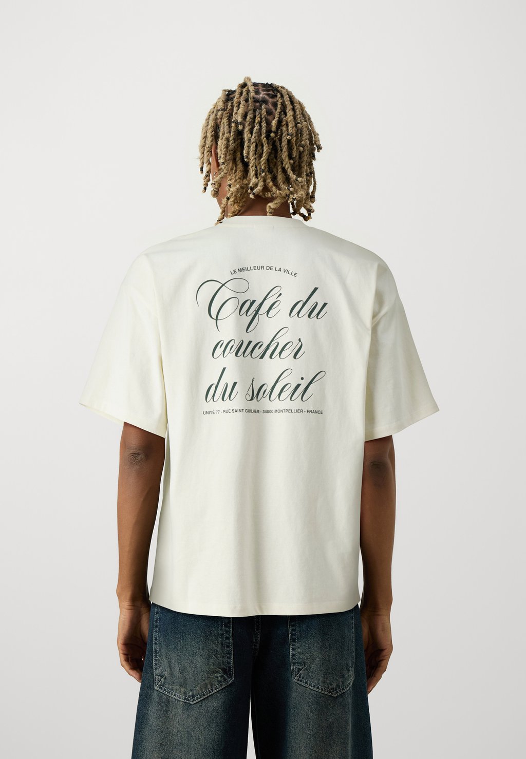 

Футболка с принтом SLHBOXY CAFÉ TEE Selected Homme, кремовый