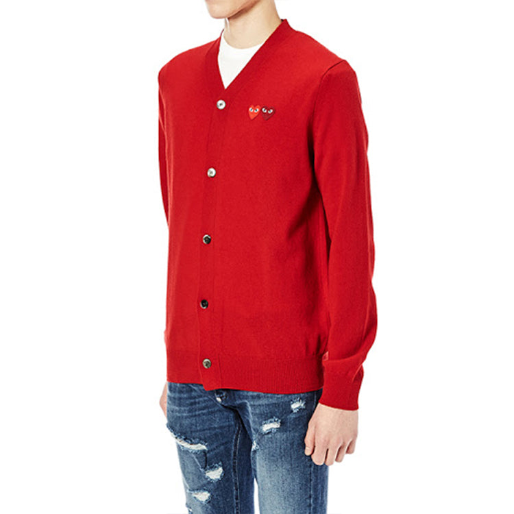 Кардиган COMME des GARCONS PLAY Cardigan Double Emblem 'Red' AZ-N058-051-5, красный — фото 4