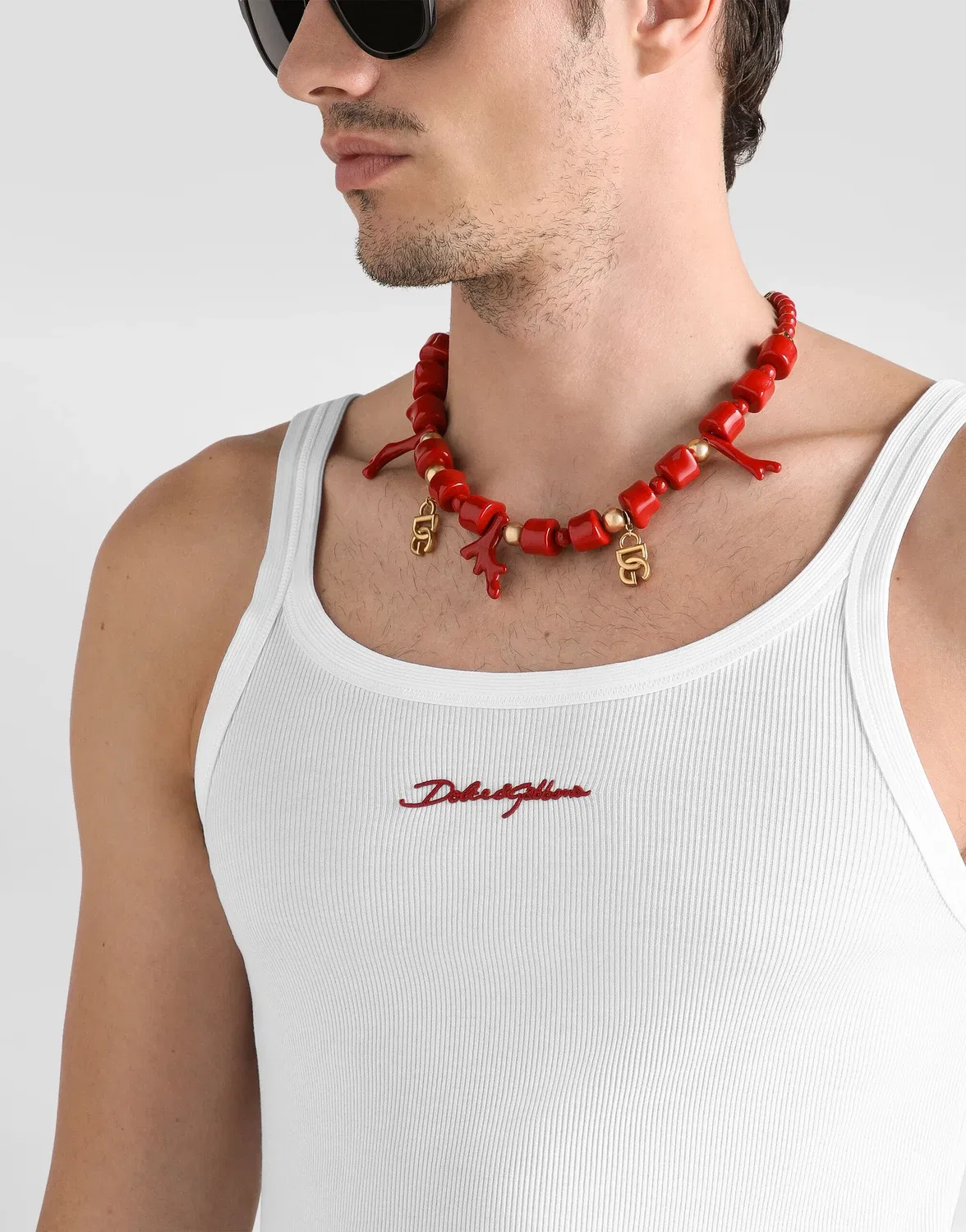 Хлопковая майка с вышивкой DG DOLCE & GABBANA, белый — фото 4