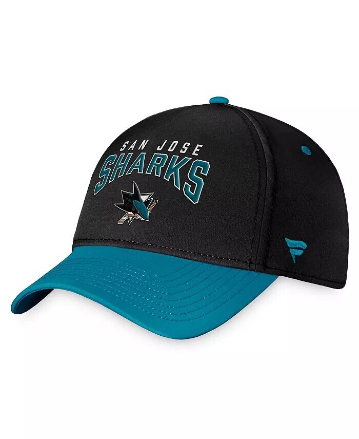 

Мужская черная, бирюзовая кепка San Jose Sharks Fundamental 2-Tone Flex Fanatics