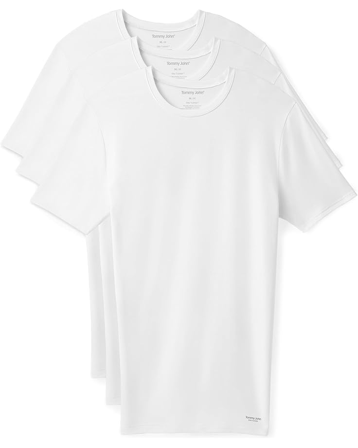 

Рубашка Tommy John Second Skin Modal Crewneck Stay Tucked Undershirt 3-Pack, белый