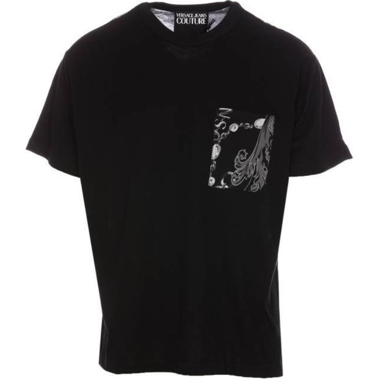 

VERSACE JEANS COUTURE Футболка мужская черная, Черный, VERSACE JEANS COUTURE Футболка мужская черная