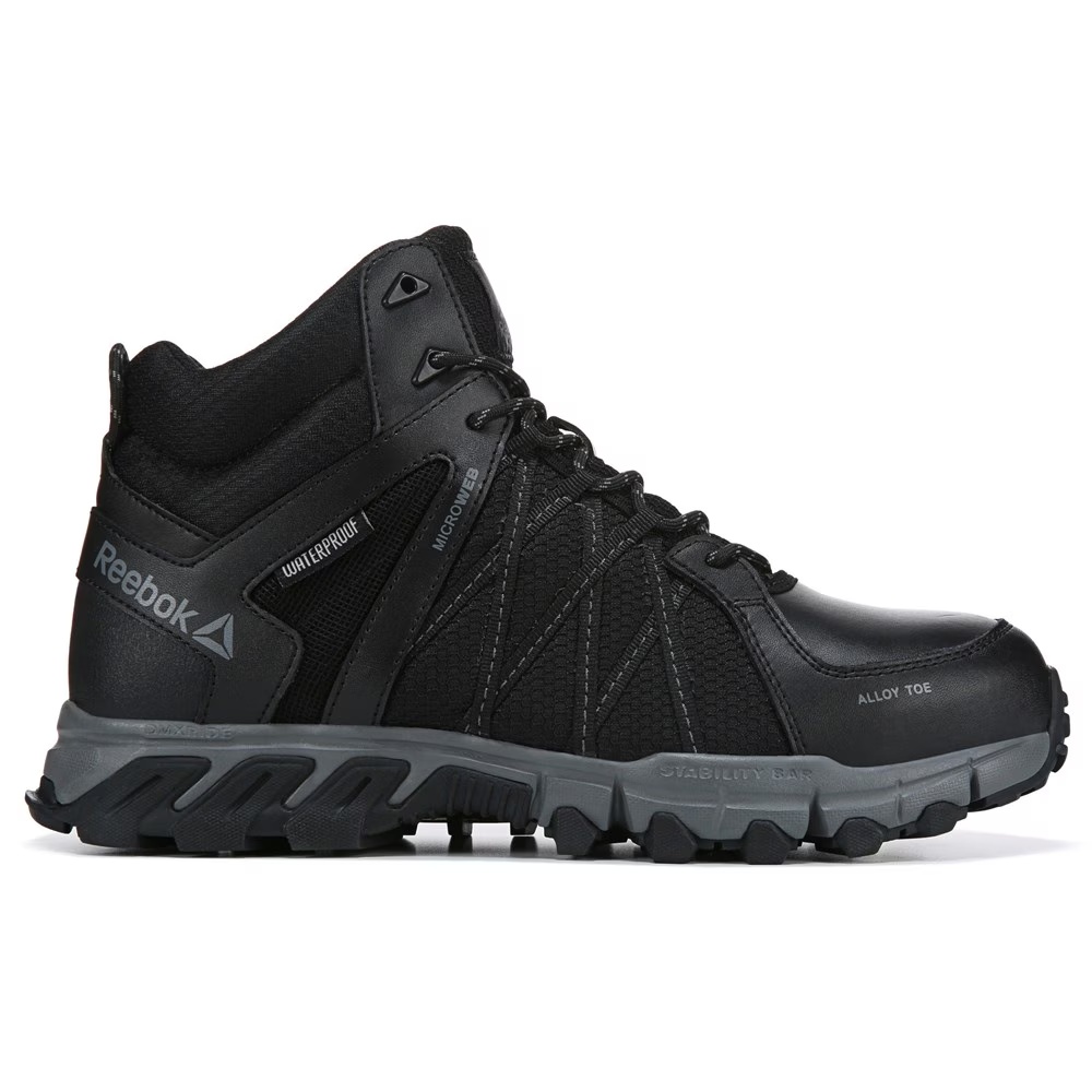 Рабочие ботинки с защитным пластинчатым носком Trailgrip Reebok Work, black/grey — фото 2