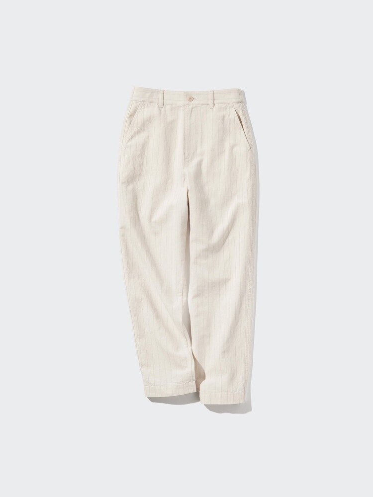 

Зауженные брюки из смеси льна и хлопка Uniqlo, цвет 01 белый