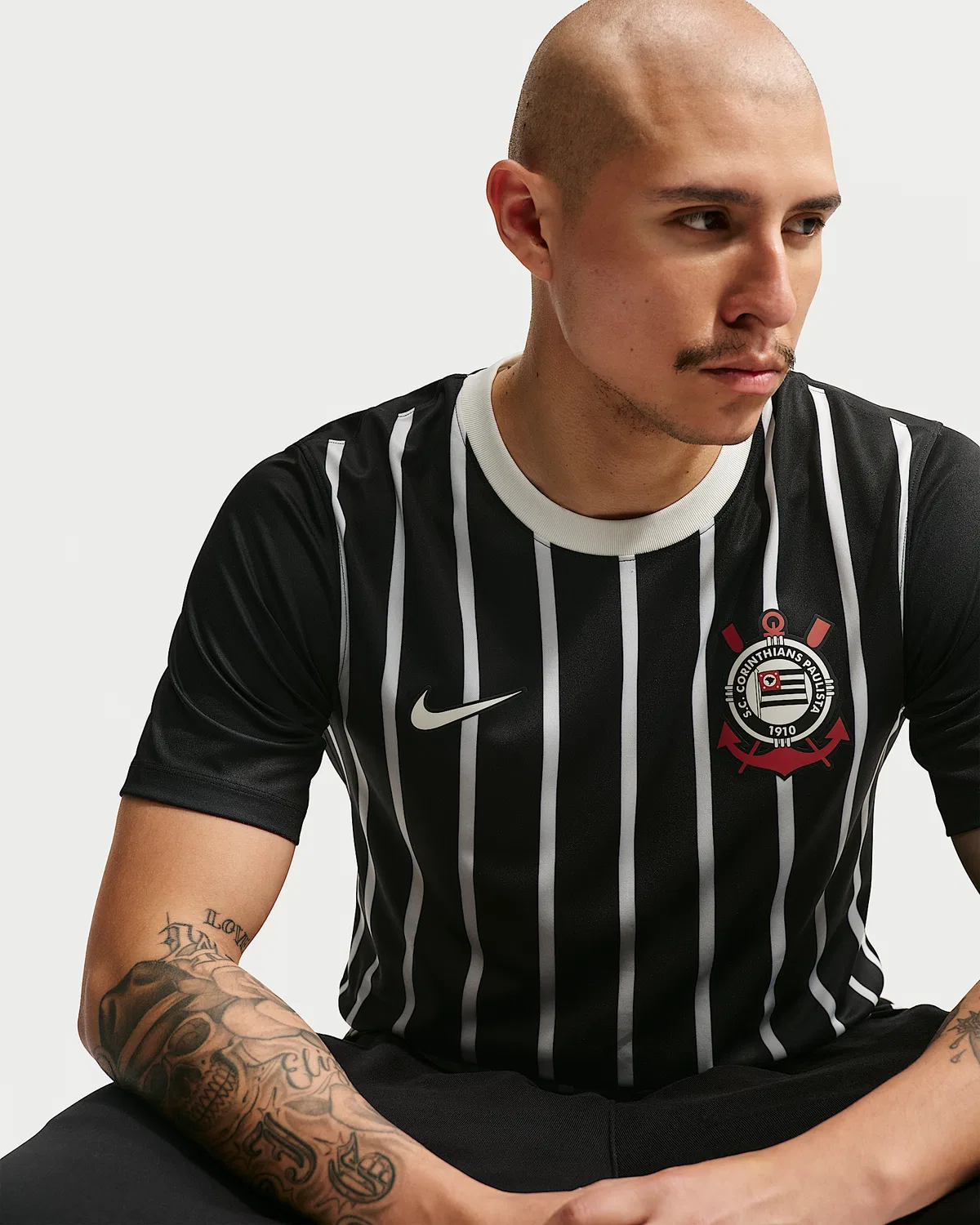 Мужская футболка Nike Dri-FIT с коротким рукавом S.C. Corinthians Away, Black/Sail/Sail — фото 3