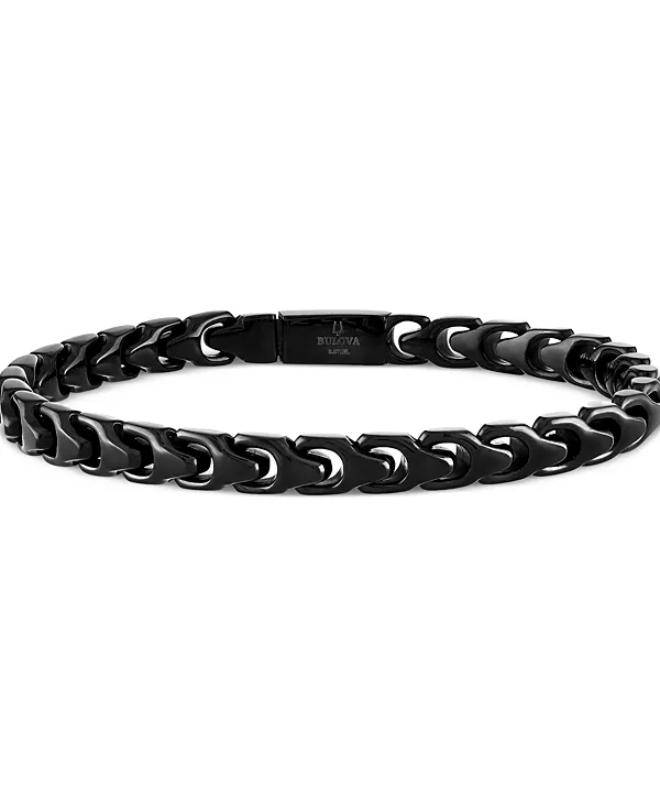 

Мужской браслет из звеньев из нержавеющей стали с черным покрытием Bulova, na