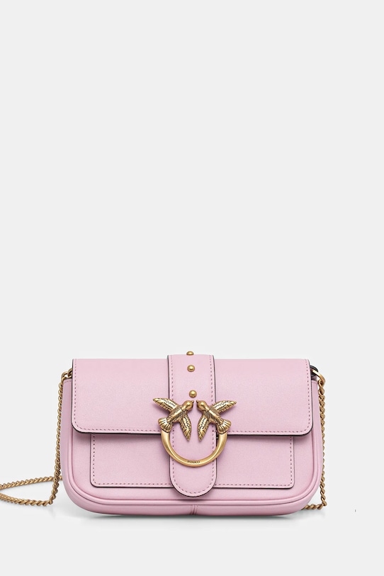 

Кожаная сумка Pinko, розовый