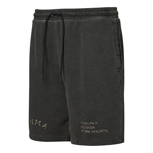 

Шорты x kidsuper studios crossover logo alphabet embroidered distress drawstring sports shorts black Puma, черный
