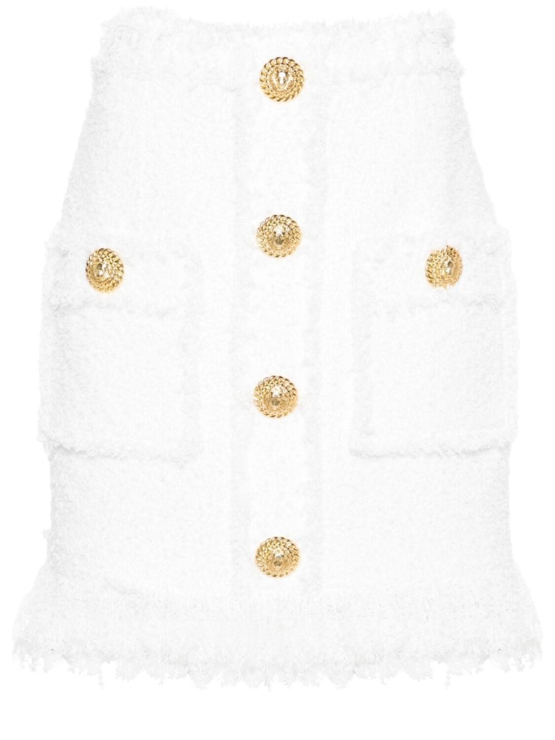 

Balmain твидовая юбка мини с завышенной талией, белый