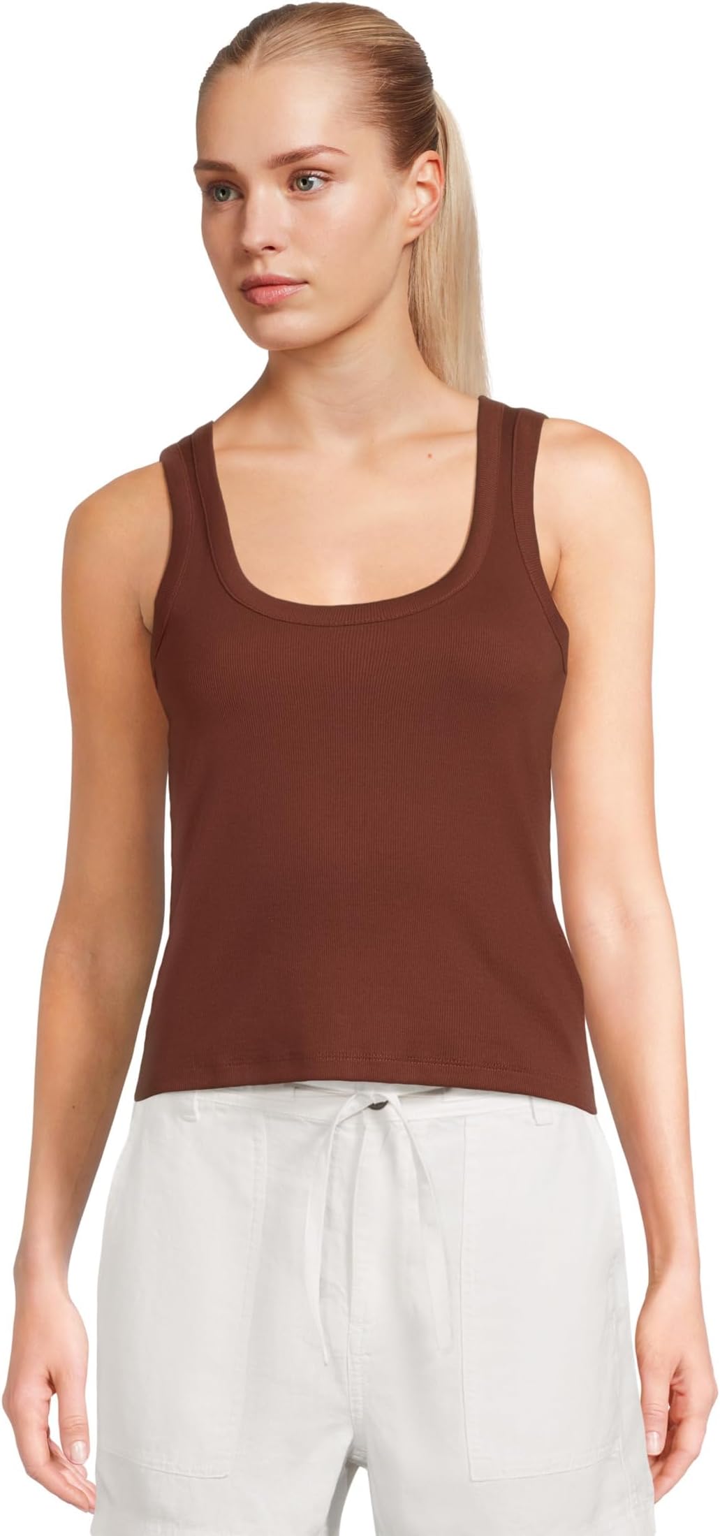 

Топ MadewellGenerative Cotton Ribbed Scoop Neck Tank, цвет Henna