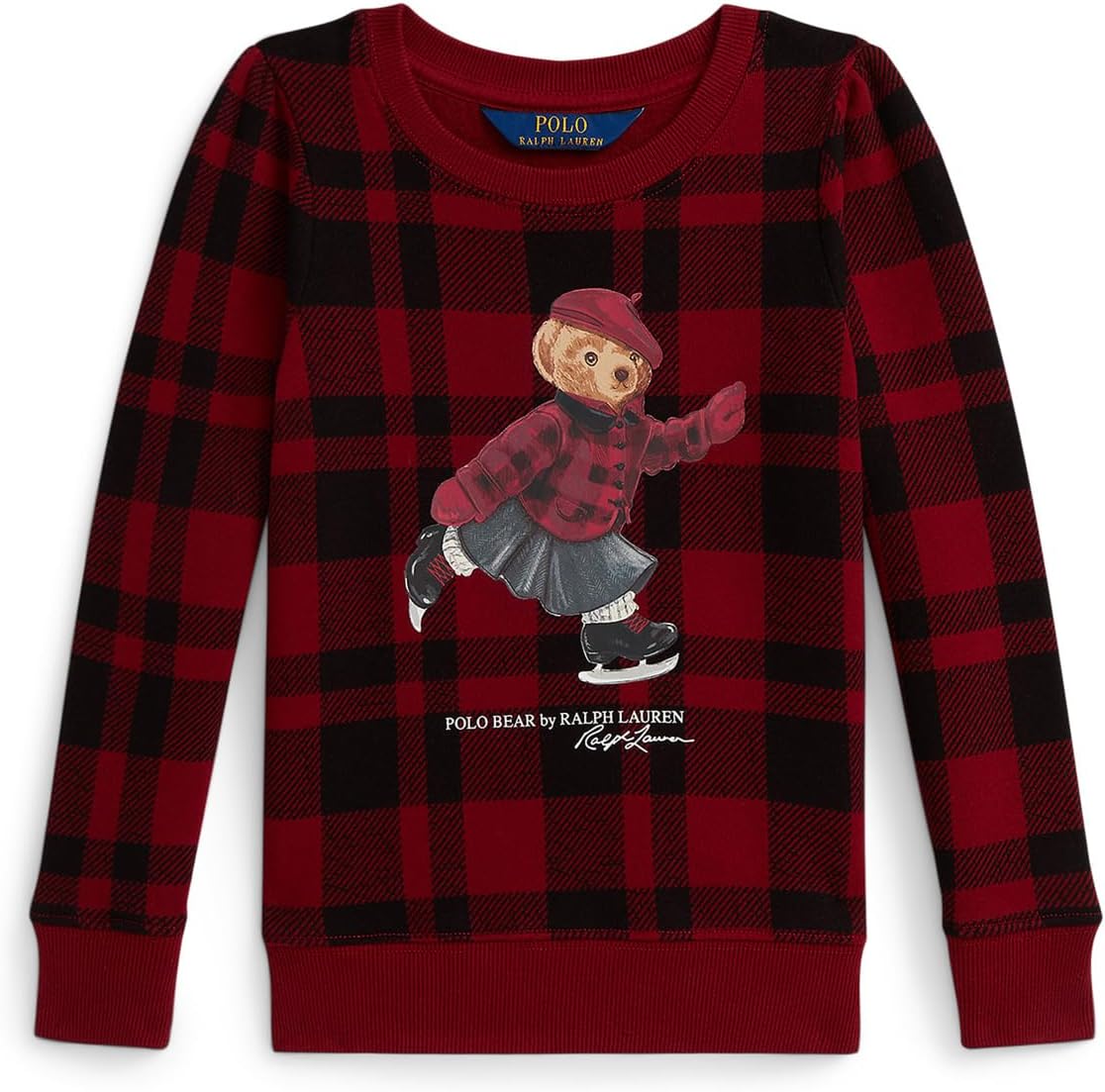 

Флисовая толстовка Polo Bear в клетку Polo Ralph Lauren Kids, Edged Overcheck Holiday Red
