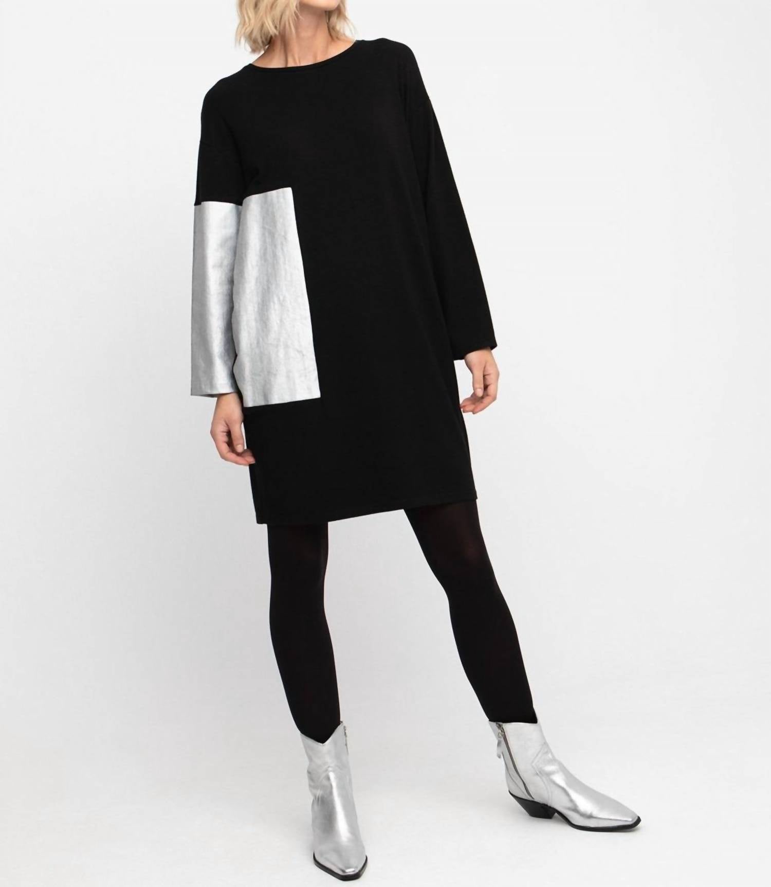 

Платье с вырезом лодочкой черного и серебристого цветов Ozai N Ku