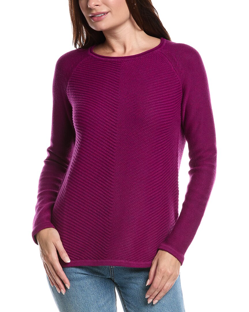 

Форте Кашемировый свитер с диагональным узором Forte Cashmere, фиолетовый