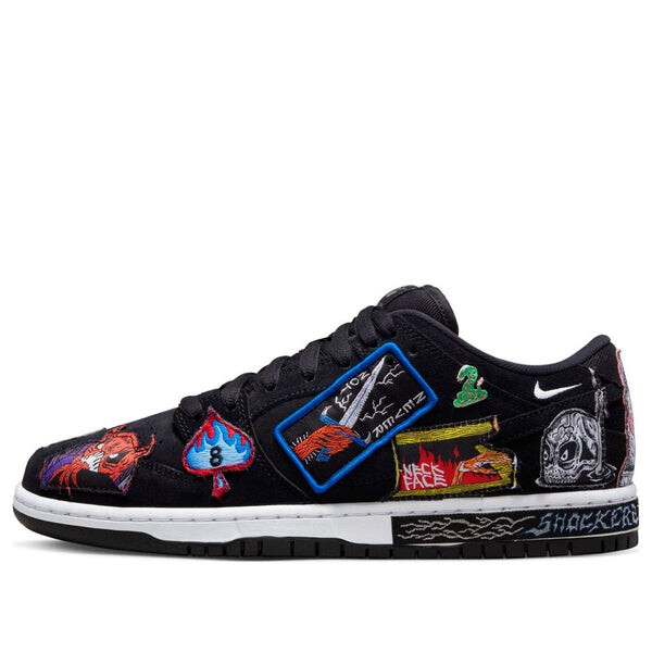 

Кроссовки x neckface sb dunk low pro 'black' Nike, черный