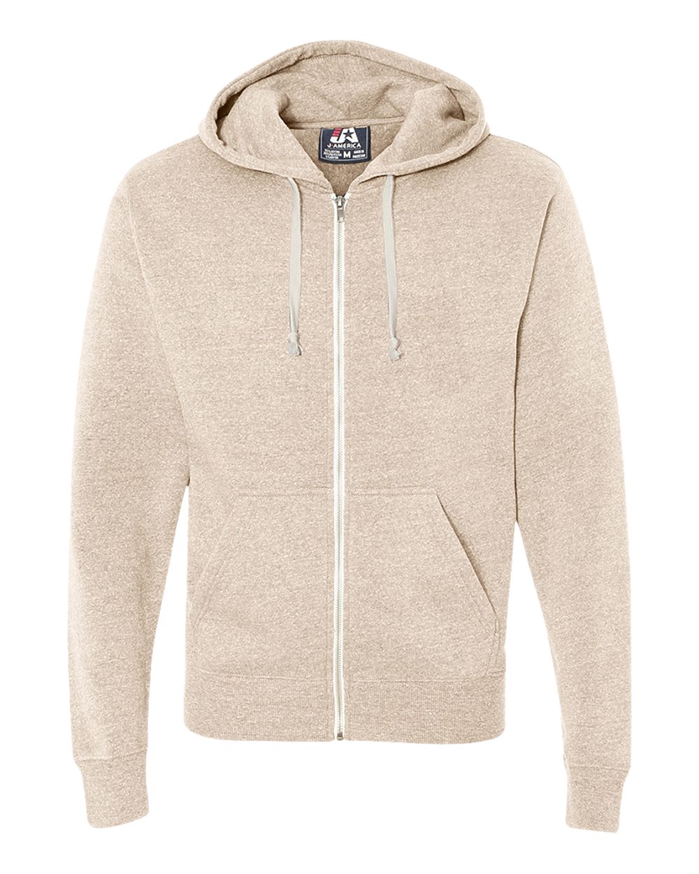 

Толстовка Triblend Full-Zip с капюшоном J. America, цвет oatmeal triblend