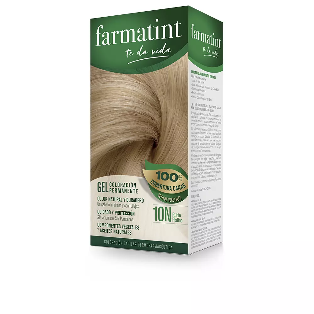 

Краска для волос Farmatint gel coloración permanente Farmatint, цвет 10n-rubio platino, 5 шт.