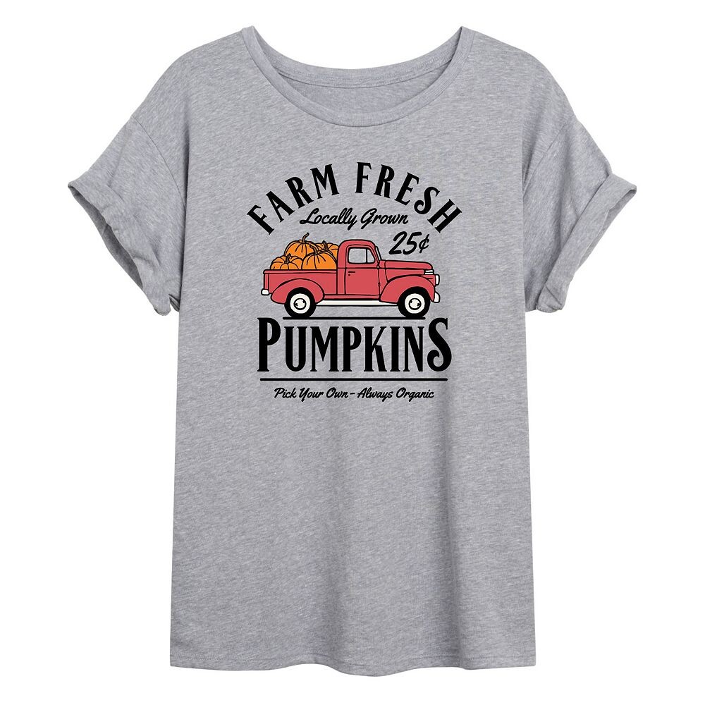 

Большая футболка с рисунком Juniors' Farm Fresh Pumpkins Licensed Character, серый