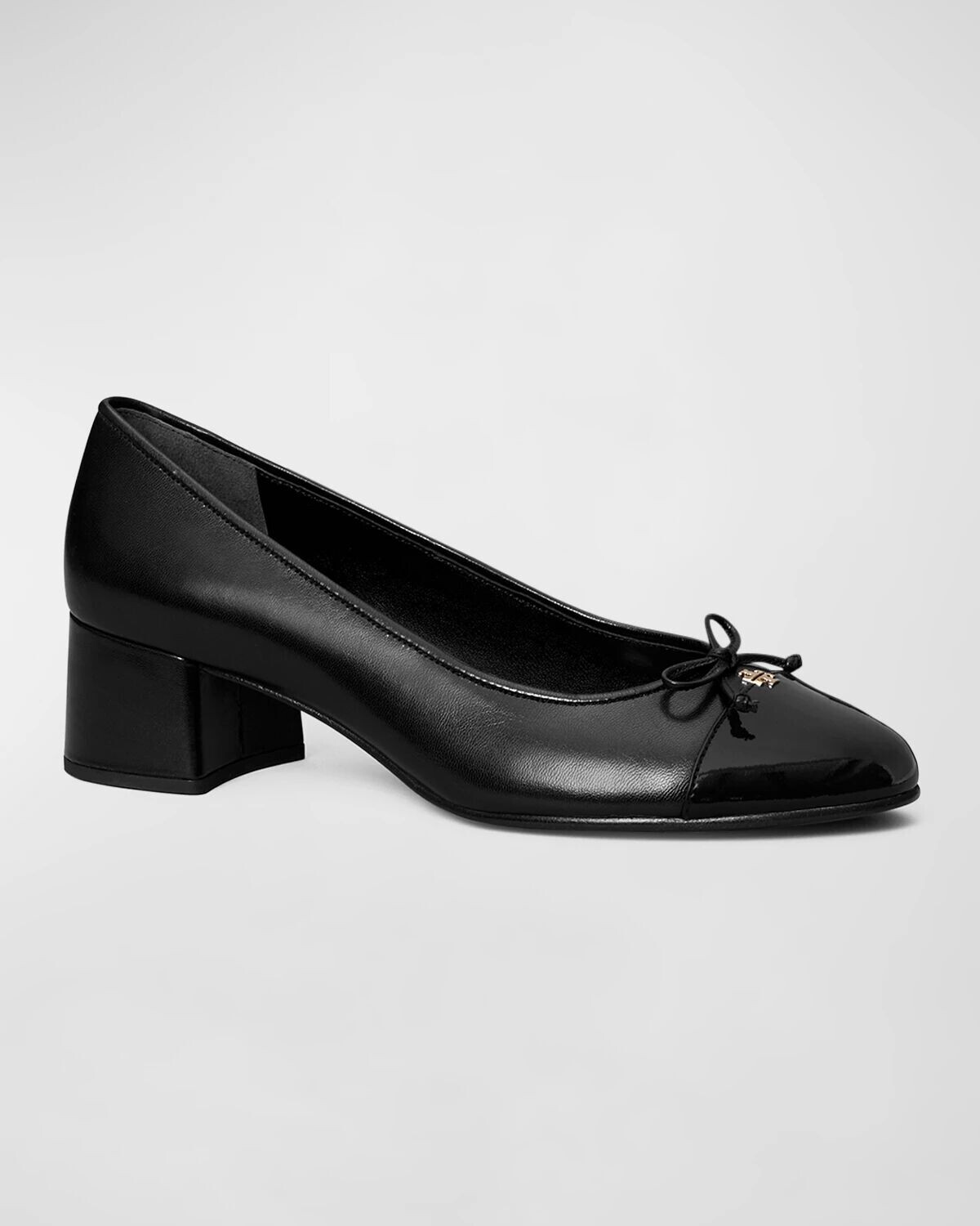 Туфли-балерины из смешанной кожи с закрытым носком Tory Burch, цвет Perfect Black  Perfect Black — фото 2