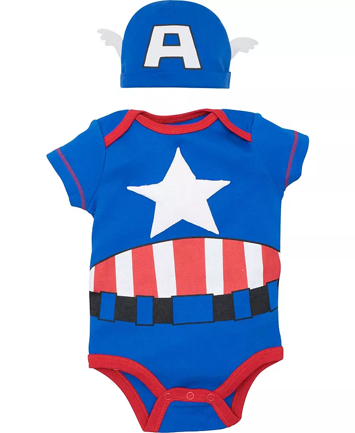 

Детский костюм-боди и шапочка для мальчиков Baby Boys Cosplay Avengers, синий