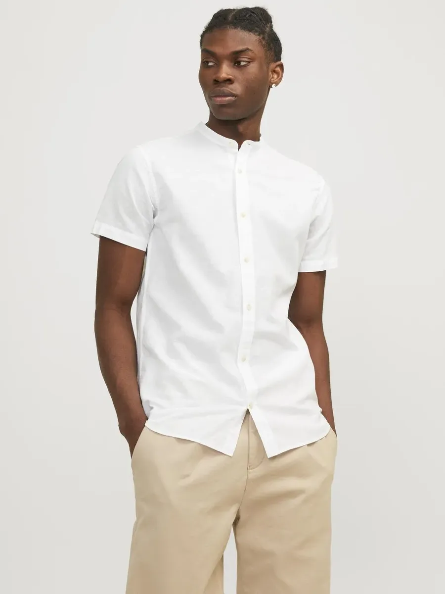 

Рубашка с короткими рукавами Jack & Jones "JJJESUMMER BAND LINEN BLEND SHIRT SS SN", белый