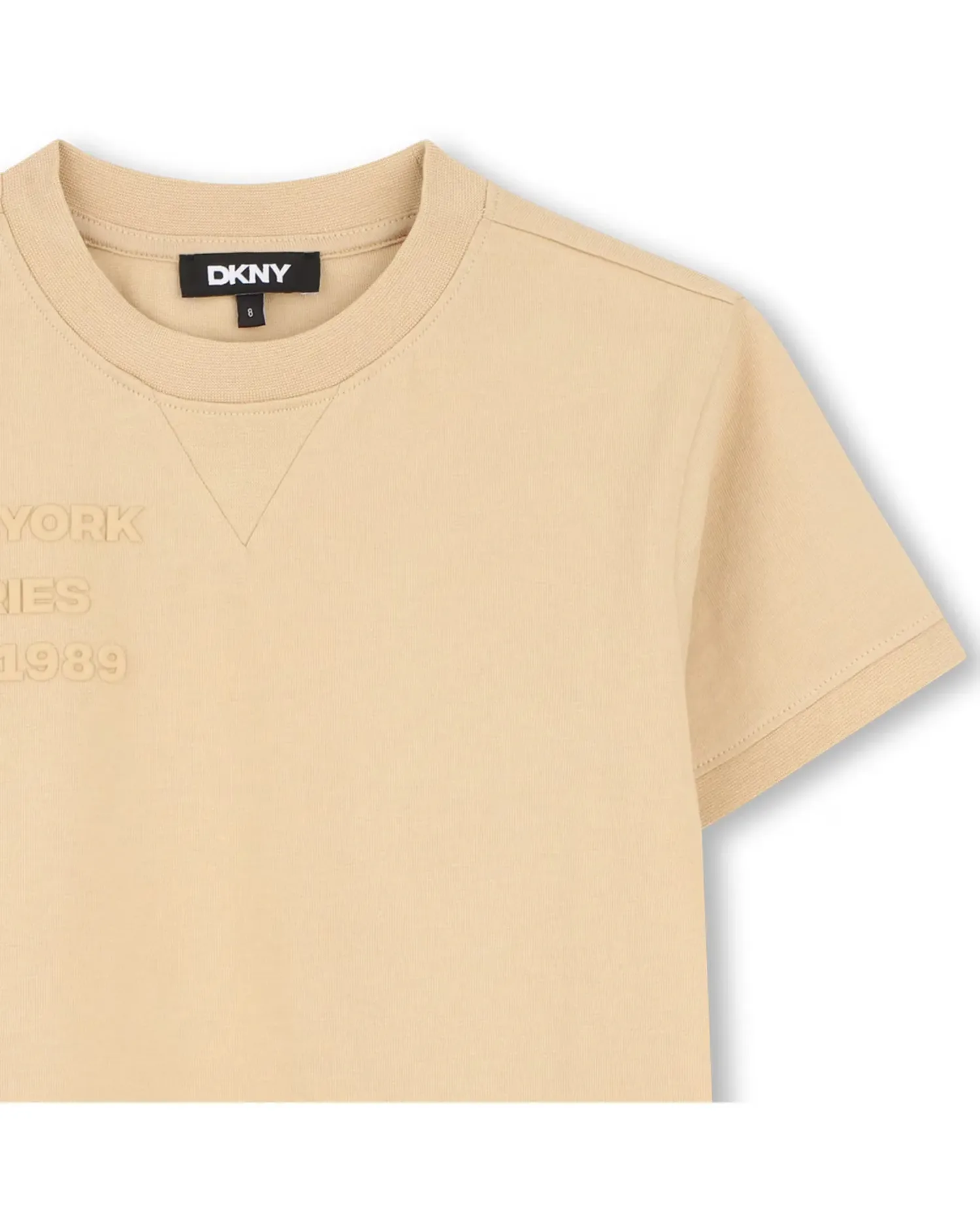Унисекс футболка из гладкого хлопка DKNY, Natural — фото 2