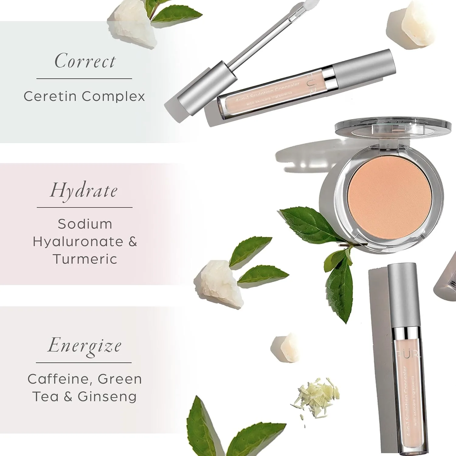 PÜR MINERALS 4-in-1 Sculpting Concealer для женщин - маскирует, осветляет, разглаживает и корректирует, увлажняющий консилер с покрытием от среднего до полного для темных кругов, Hazelnut - rich brown skin with neutral undertones — фото 4