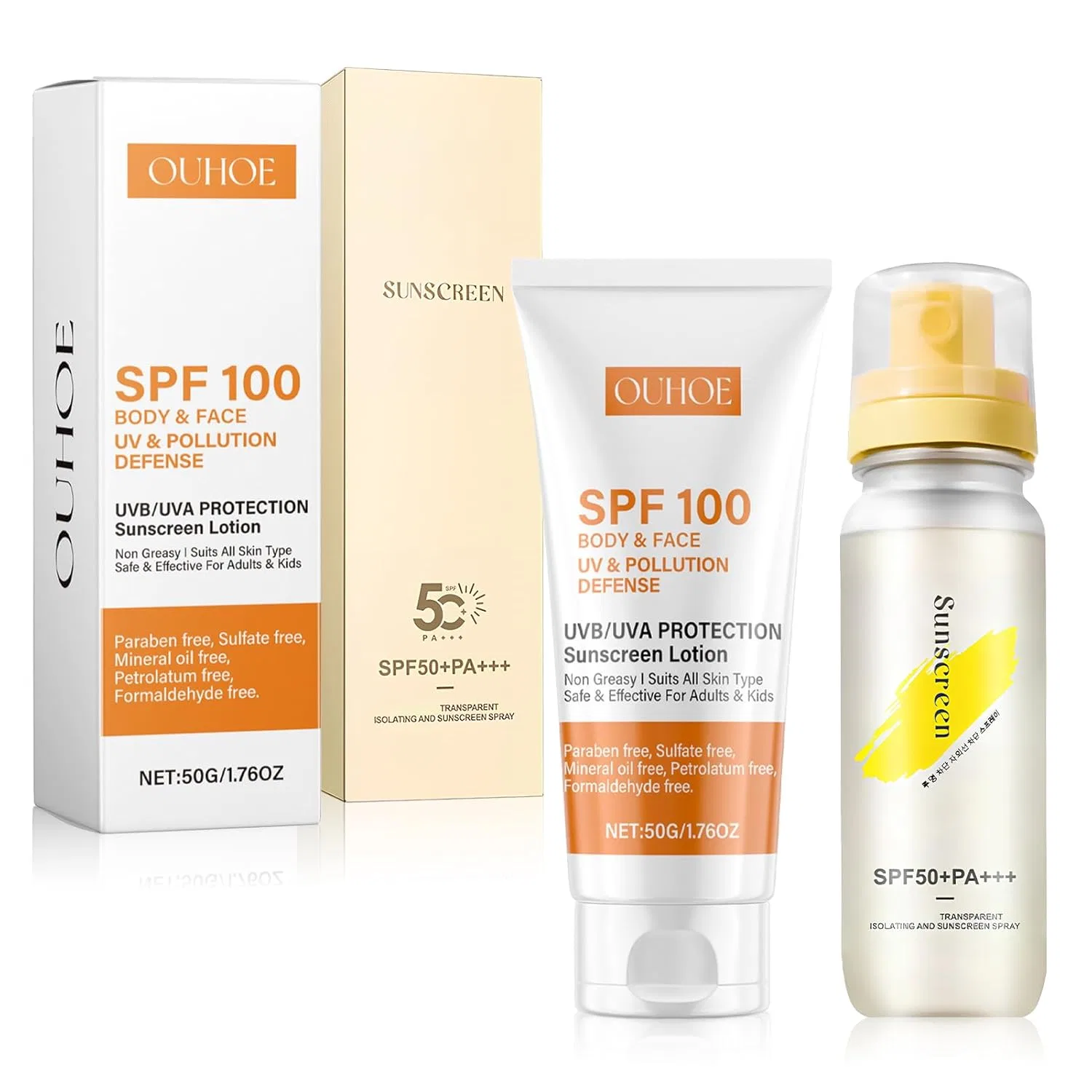 Набор из 2 солнцезащитных средств SPF 100 и SPF 50 Taimeimao