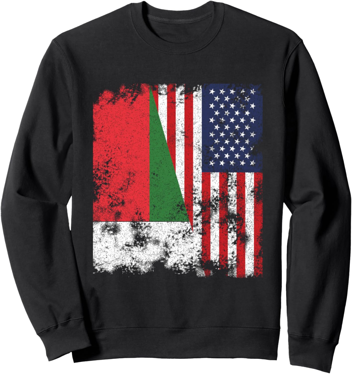 

Американский флаг Мадагаскара в античном стиле - Толстовка Половина американца Madagascar Flag Nation, черный