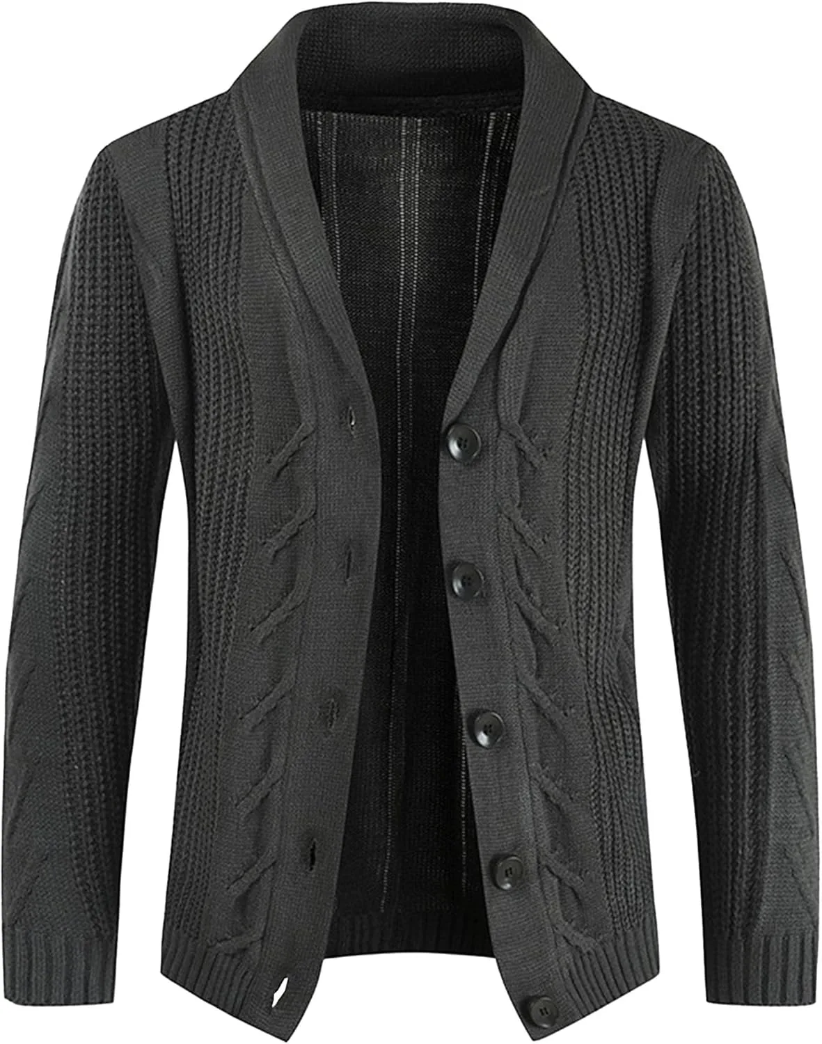 

Мужской кардиган с кабельной вязкой и карманами JEShifangjiusu