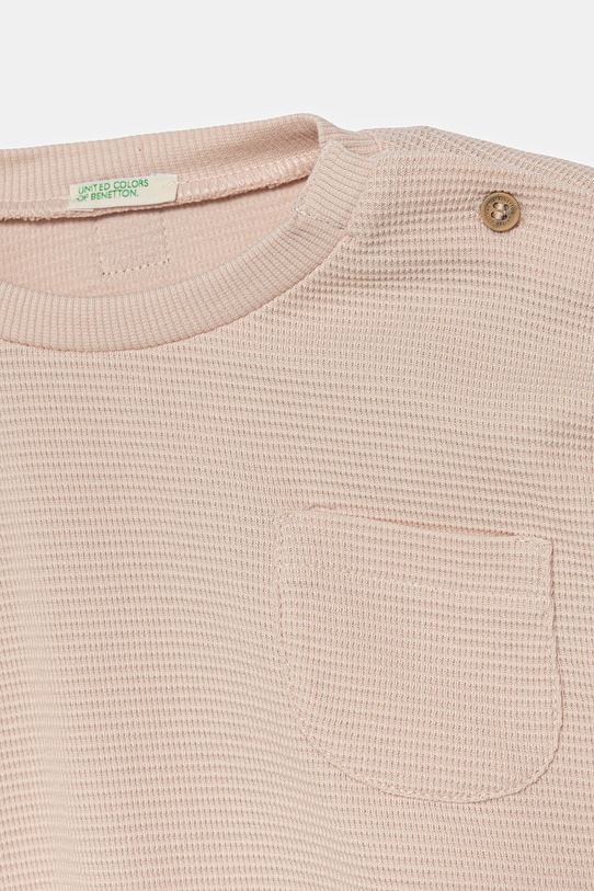 Детская хлопковая водолазка United Colors Of Benetton, розовый — фото 3