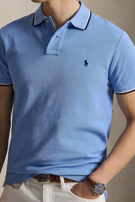 Поло из хлопка классическое Polo Ralph Lauren, синий — фото 4