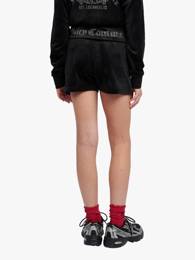 Детские шорты с поясом на манжете из велюра Juicy Couture, Jet Black — фото 3