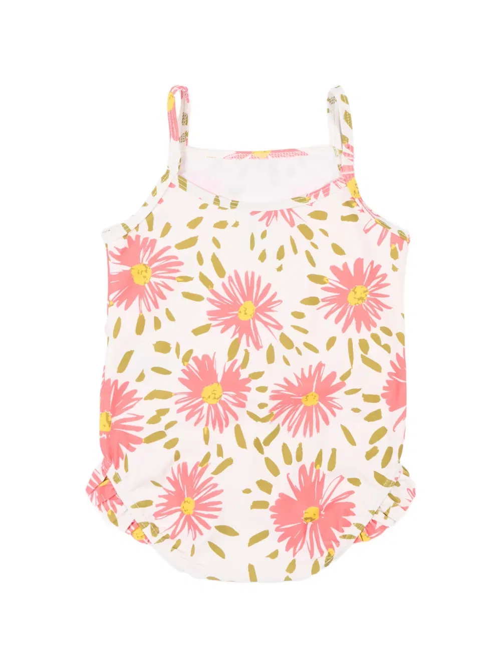 Купальник с оборками и цветочным принтом Petit Bateau, белый — фото 2