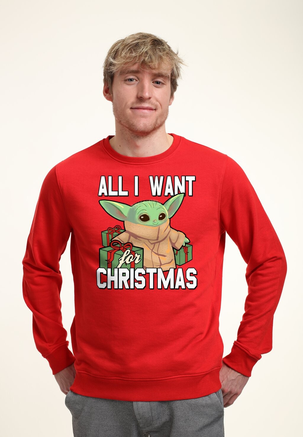 

Толстовка STAR WARS: THE MANDALORIAN CHRISTMAS BABY V2 Star Wars, красный