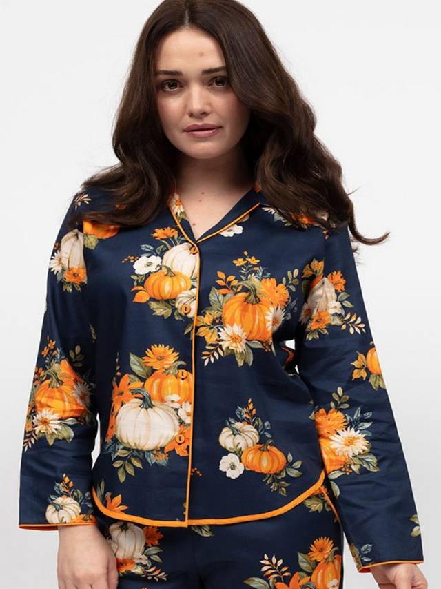 

Верх пижамы Auburn с принтом Pumpkin Cyberjammies, Navy