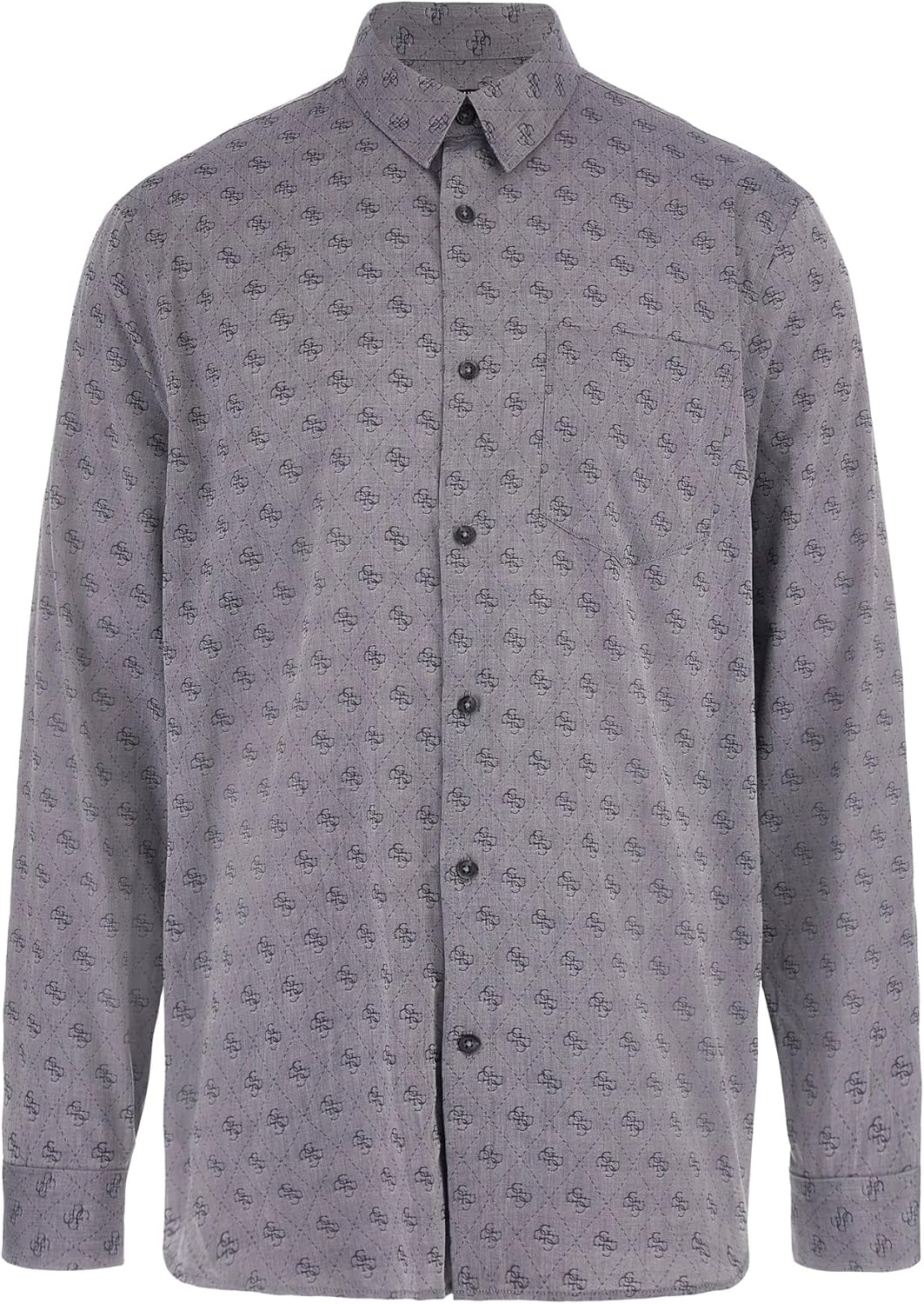 

GUESS Мужская Эко Рубашка с Длинным Рукавом 4g Жаккард, Blue 4G Logo Combo