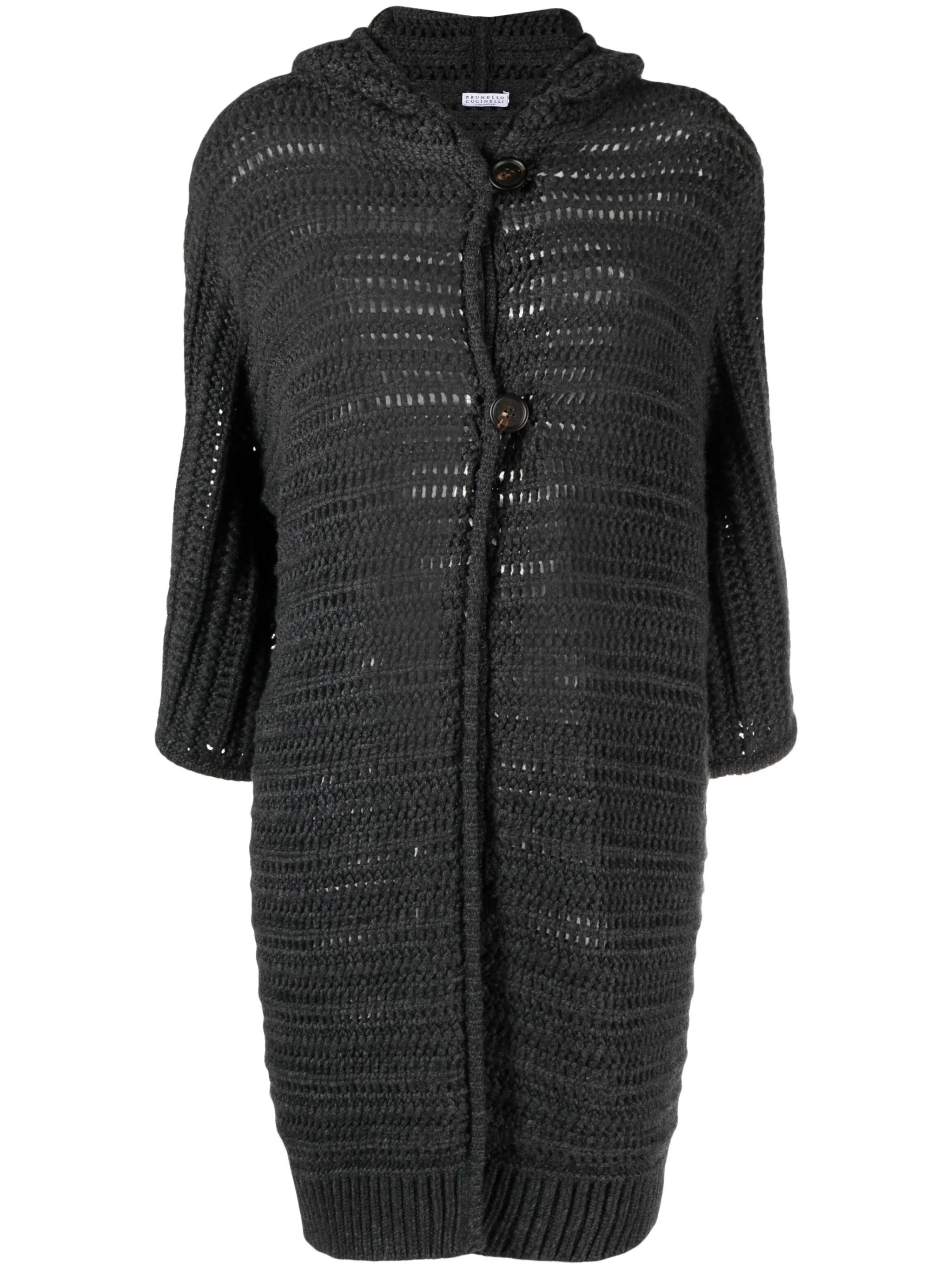

Кардиган-пальто с капюшоном Brunello Cucinelli, серый