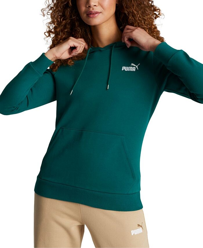 

Женская флисовая толстовка с капюшоном и вышивкой Essentials Puma, серебро