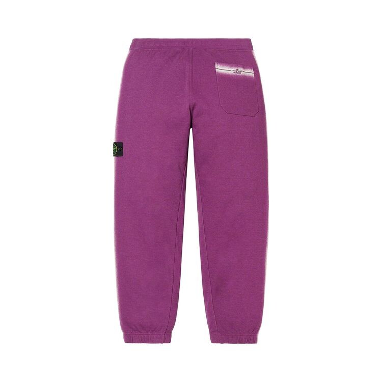 Спортивные брюки Supreme x Stone Island Stripe Sweatpant Purple, фиолетовый — фото 2