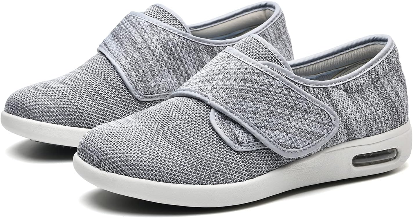 

Мужские диабетические кроссовки JBTNBX с широкой полнотой, регулируемой застежкой, легкие и дышащие, для ходьбы, предназначенные для пожилых людей, при отеках, подошвенном фасците и опухших ногах, светло-серый