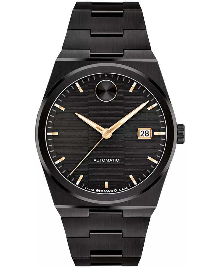 

Мужские часы Bold Quest Swiss Automatic с ионным покрытием, черная сталь, 39 мм Movado