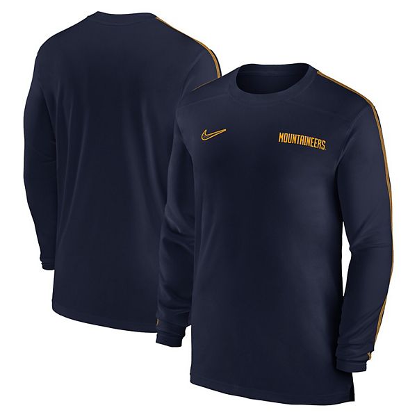 Мужская футболка с длинным рукавом west virginia mountaineers 2024 sideline coach uv performance Nike — фото 2