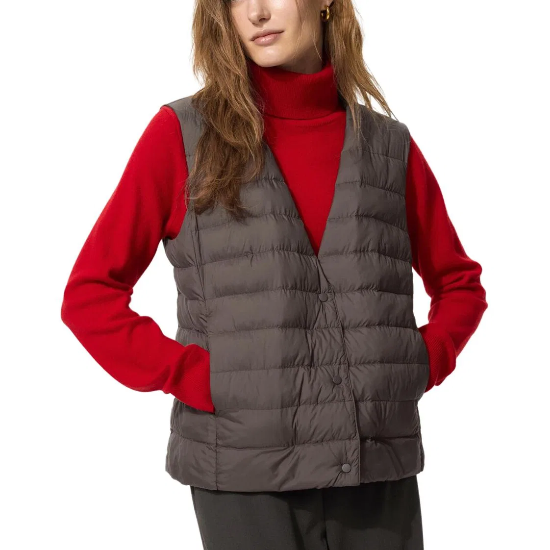 Жилет UNIQLO PUFFTECH каштан — фото 4