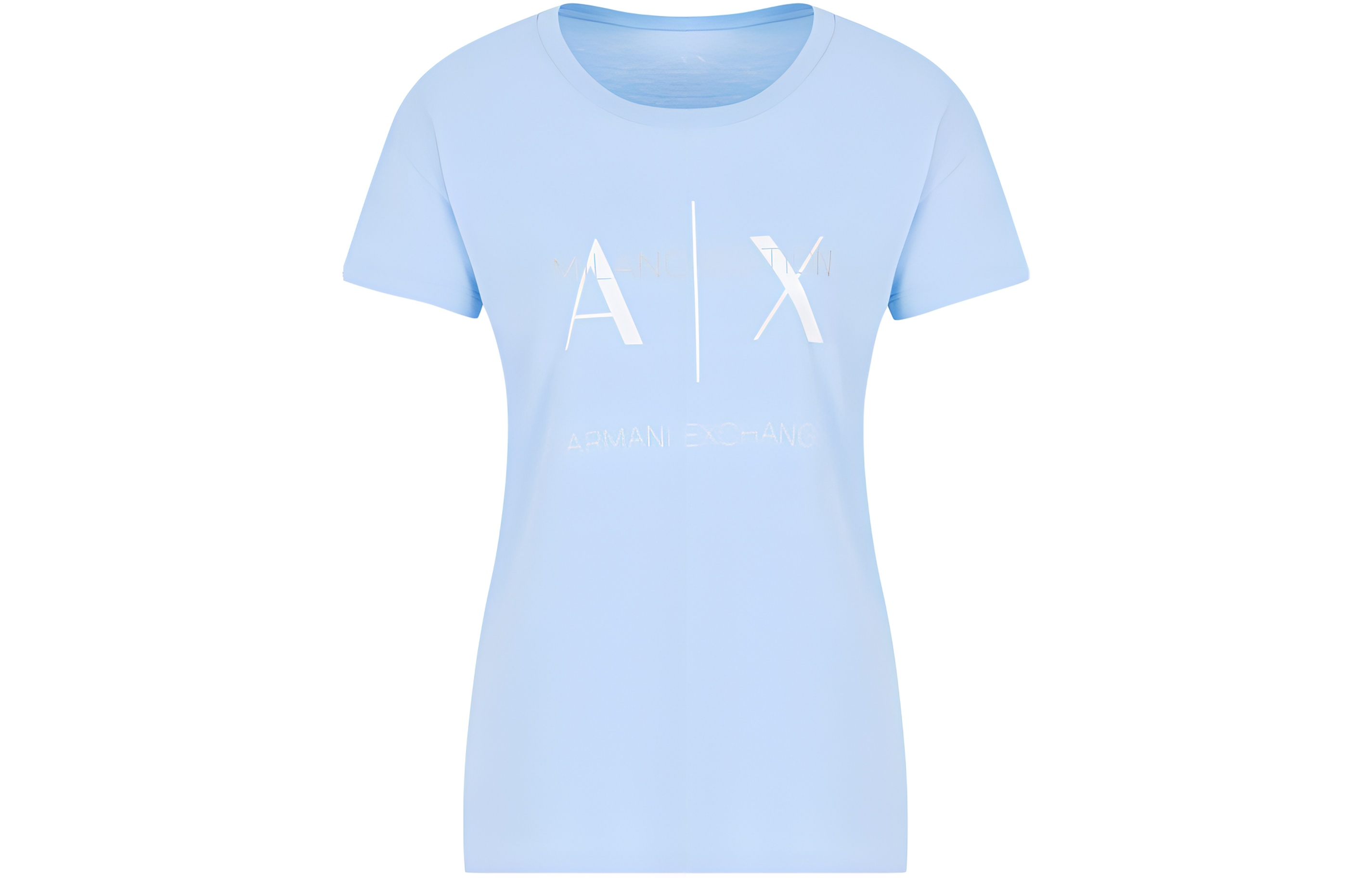 

Женская футболка AE SS24 с заниженной линией плеча ARMANI EXCHANGE, черный