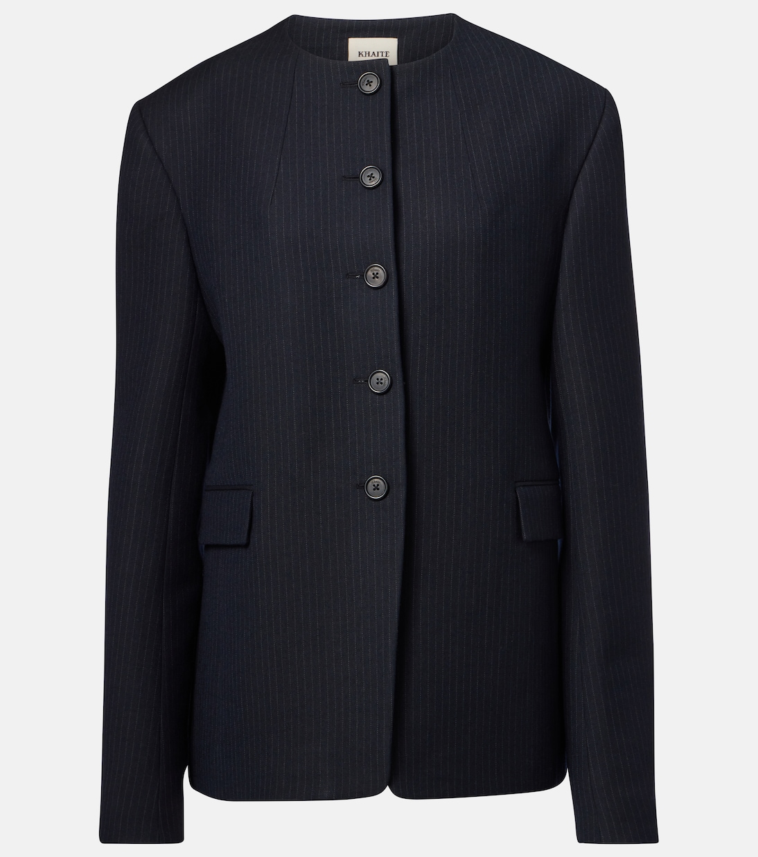 

Пиджак Jameson из шерстяной смеси в тонкую полоску Khaite, Dark Navy