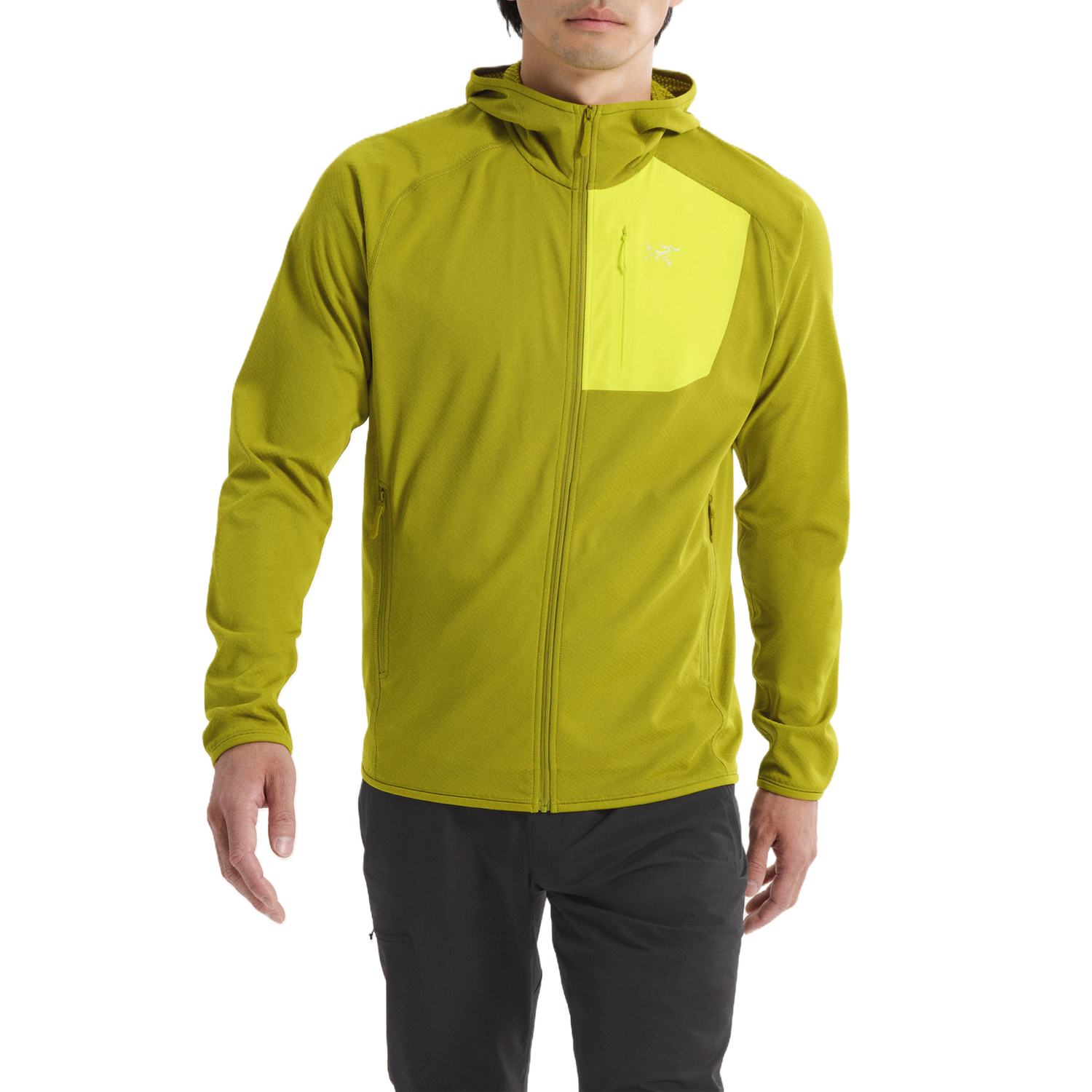 DELTA Куртки Мужские С Капюшоном Умеренные Другие Arcteryx, оливковый moss/euphoria зеленый — фото 3